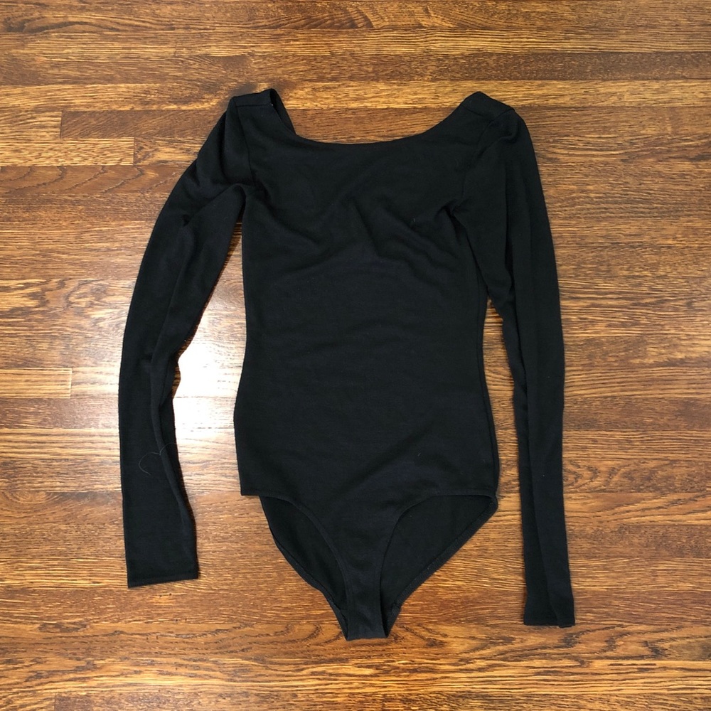 Aritzia Wilfred Free Black Bodysuit Low Back